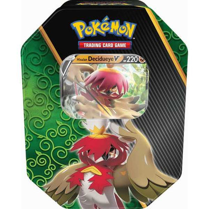 Pokemon - Divergent Powers Tins - Hisuian Decidueye V, Samurott V and Typhlosion V